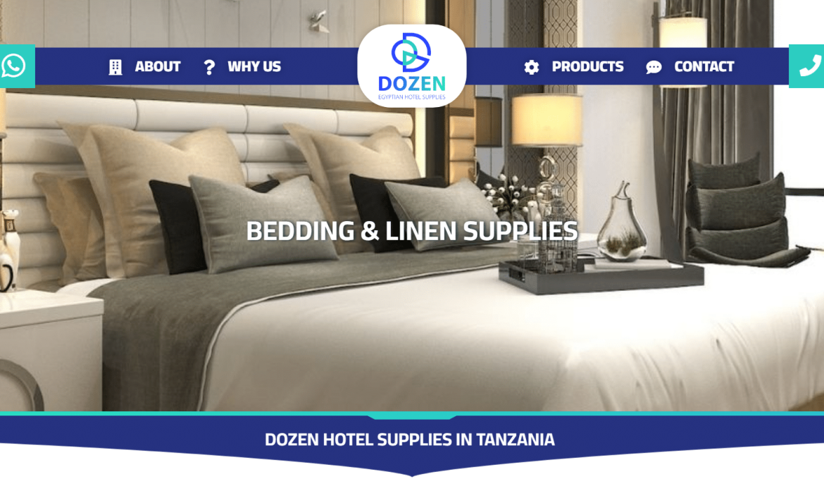 تصميم موقع توريدات فنادق Hospitality & Hotels و Textiles & Linens 🥼تصميم موقع فى تنزانيا Tanzania